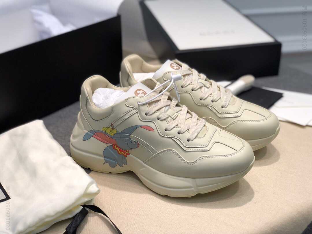 Gucci古驰 做旧皮革角状复古慢跑鞋