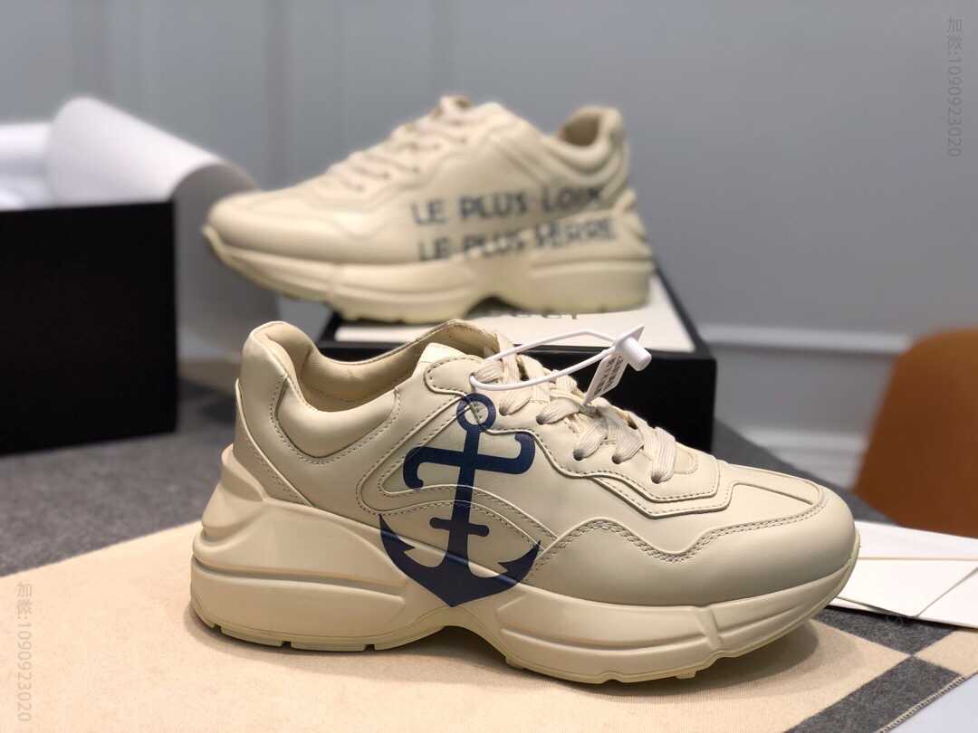 Gucci古驰 做旧皮革角状复古慢跑鞋