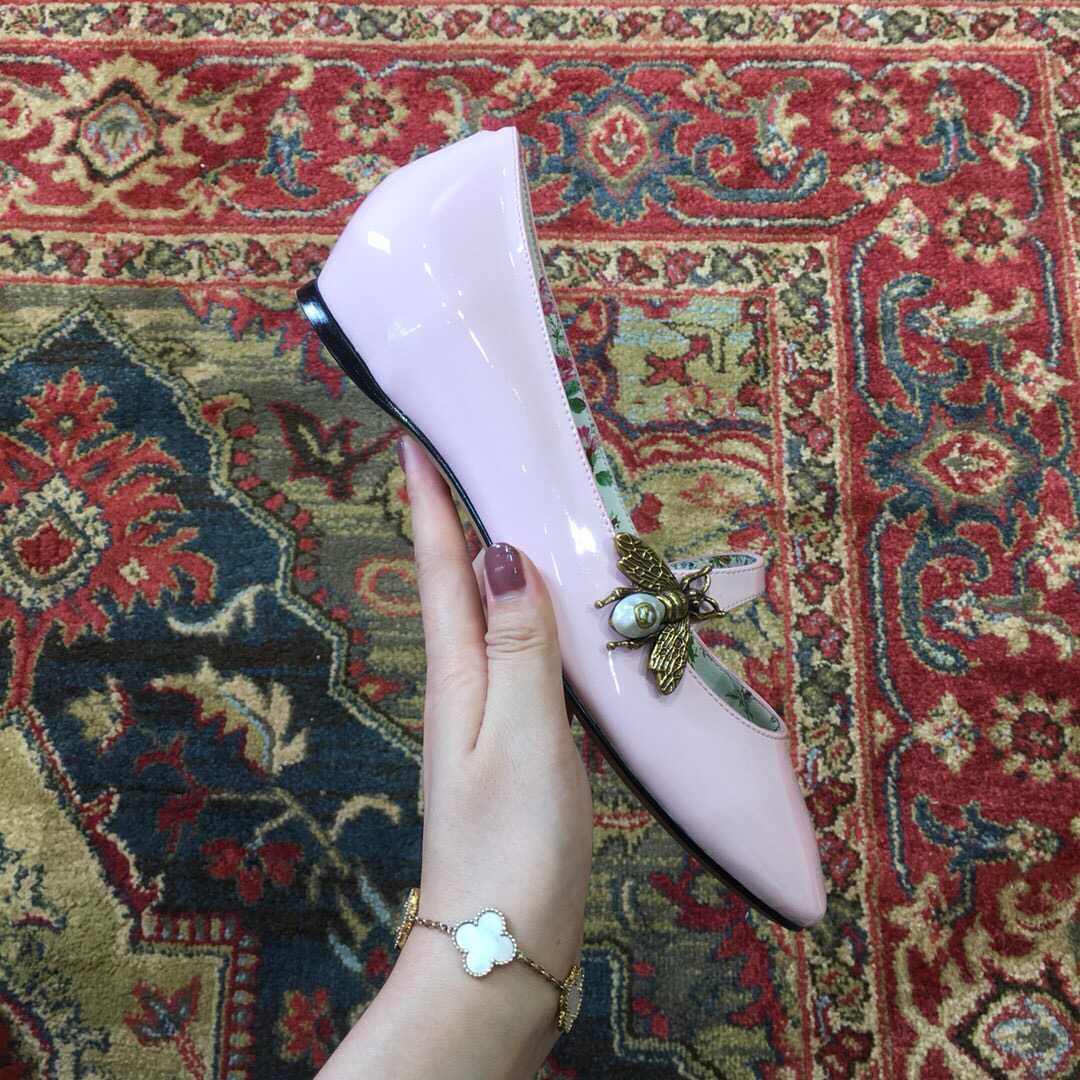 Gucci古驰 2023早春新款真皮大底女士平底鞋
