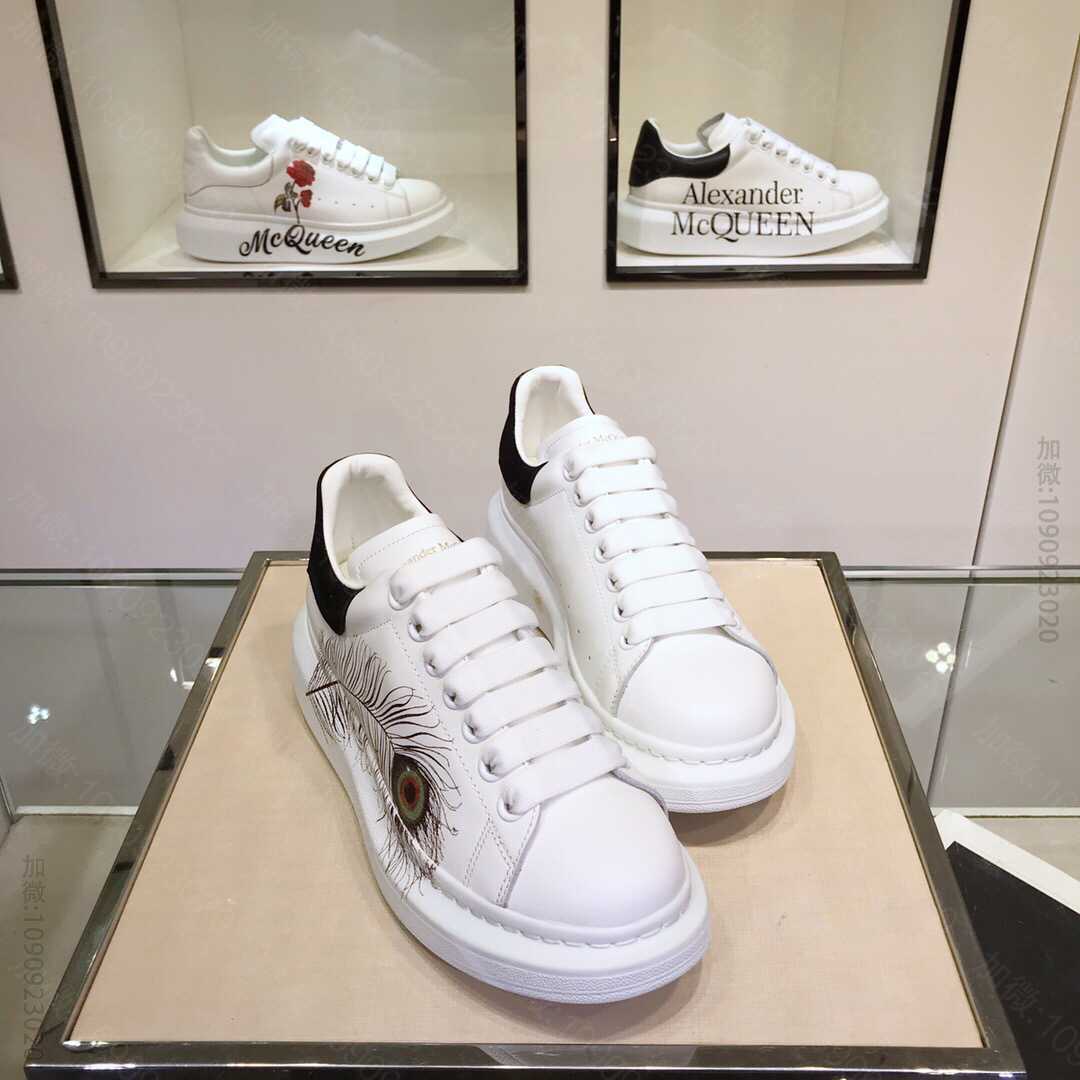 Alexander McQueen麦昆 意大利头层牛皮小白鞋运动鞋
