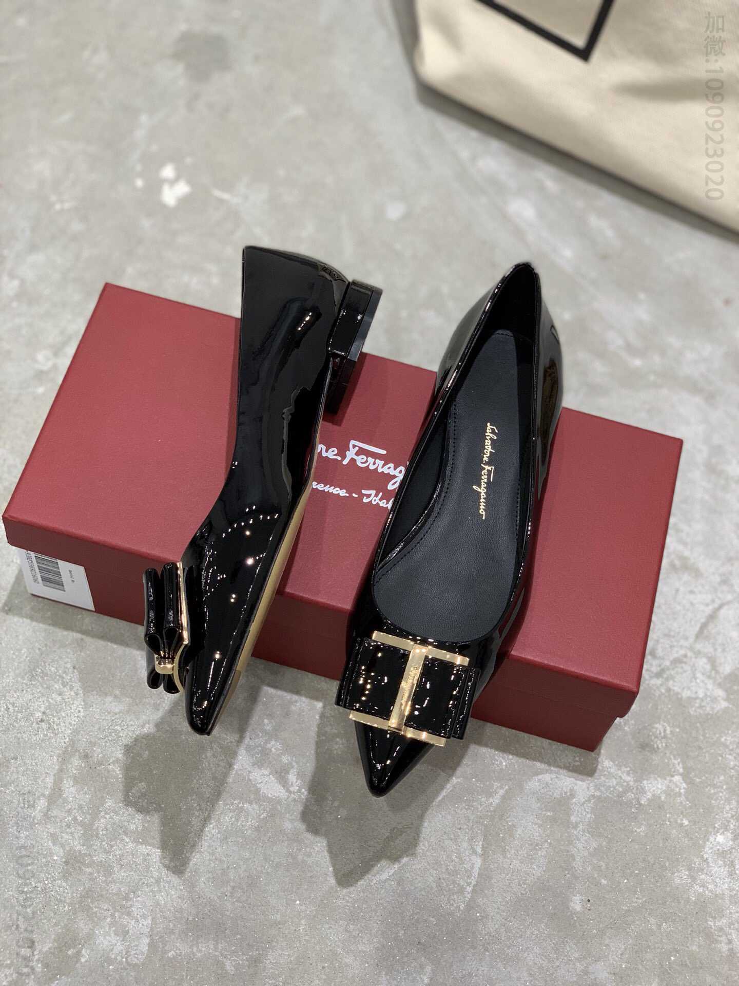 SF salvatore Ferragamo 19年最新菲拉格慕尖头叠层蝴蝶结平底