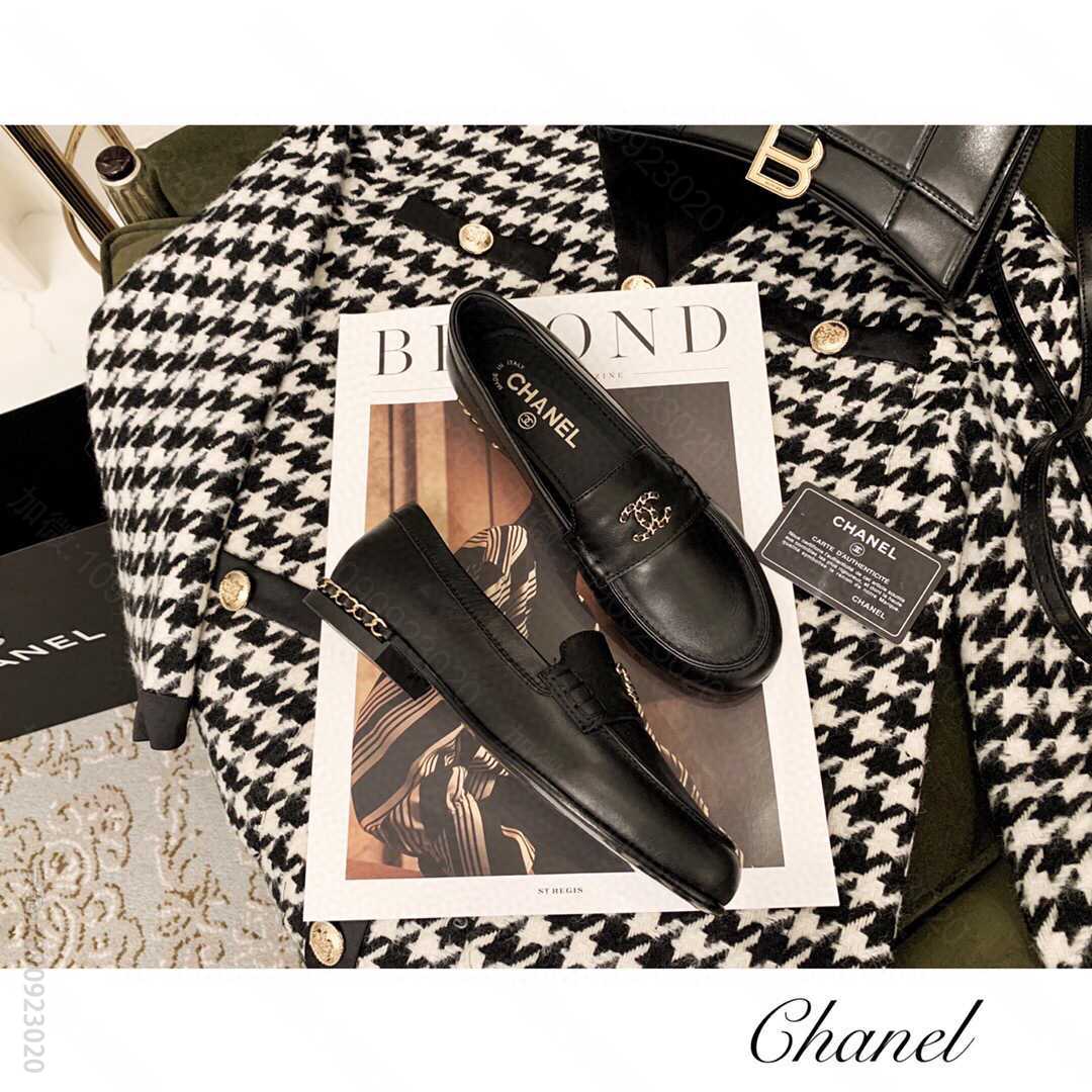 chanel香奈儿 2023 新款链条乐福单鞋