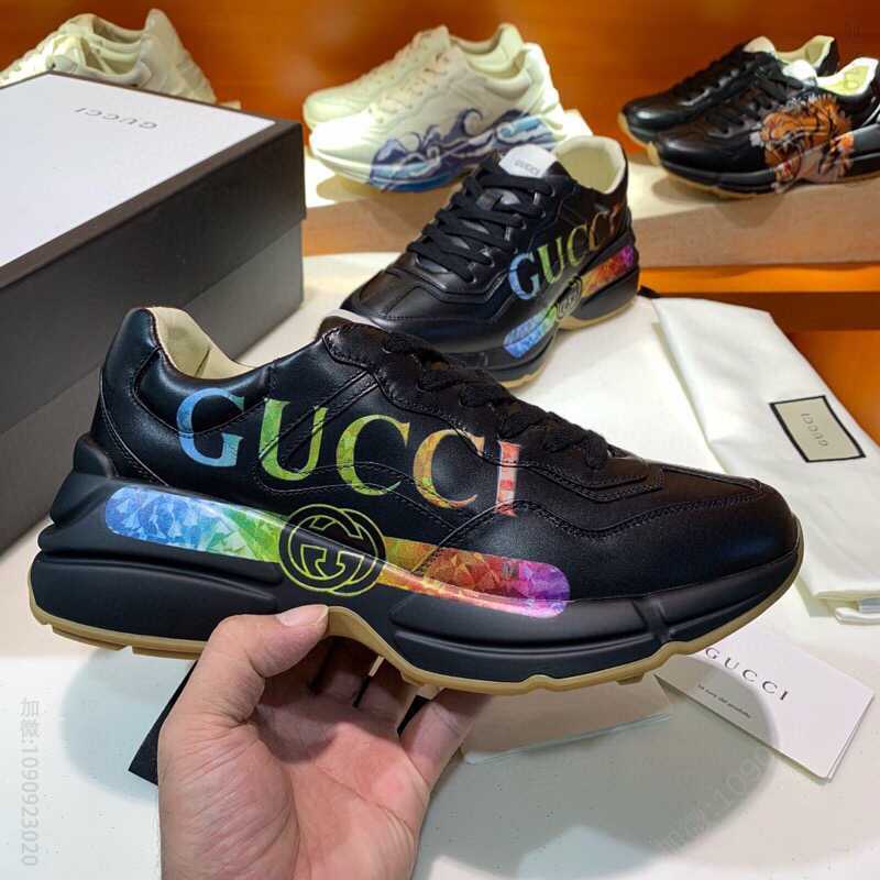 gucci古驰 采用厚底设计字母印花男女款运动鞋