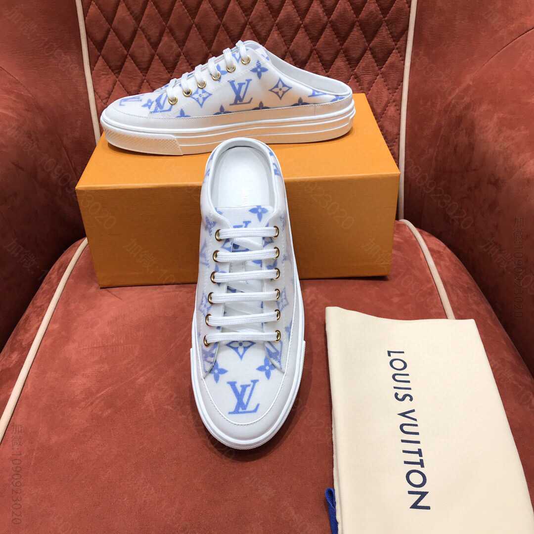 LV/路易威登 由网纱组合而成的驴牌 老花半拖
