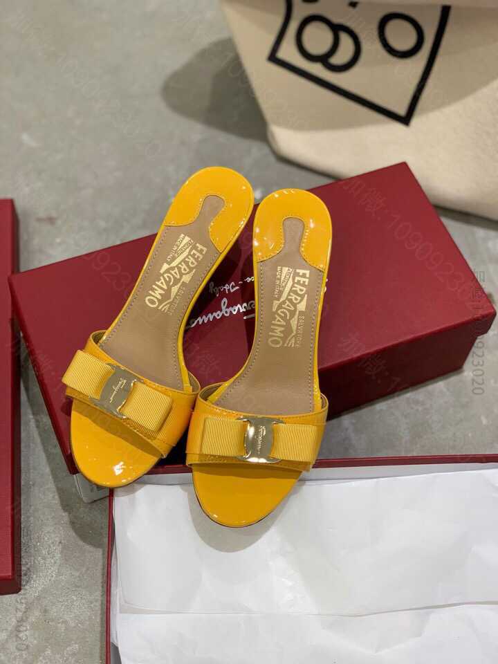 SF salvatore Ferragamo 菲拉格慕经典款细跟拖鞋高跟凉拖