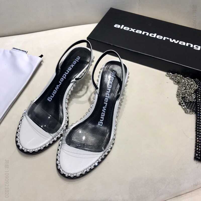 Alexander wang 大王 2023最新款意大利真皮大底女士凉鞋拖鞋
