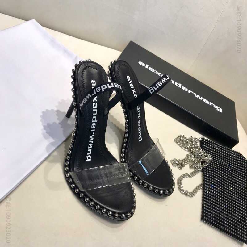 Alexander wang 大王 2023最新款意大利真皮大底女士凉鞋拖鞋