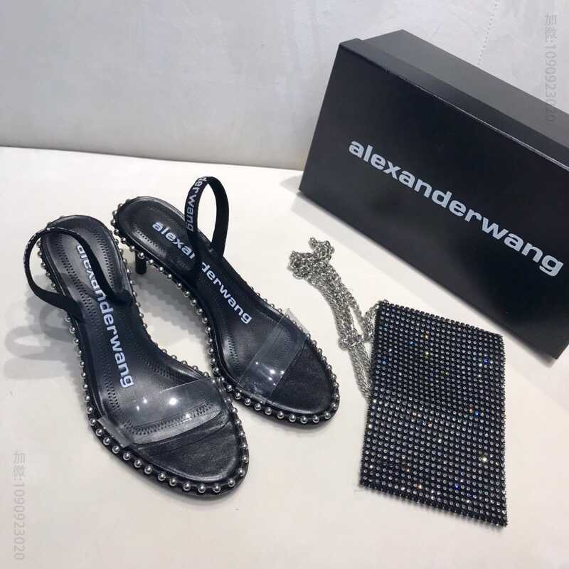 Alexander wang 大王 2023最新款意大利真皮大底女士凉鞋拖鞋