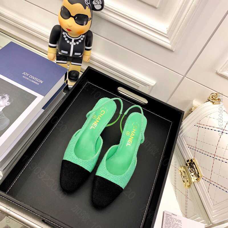 chanel香奈儿 羊皮革与罗缎小香Slingback经典系列系带鞋