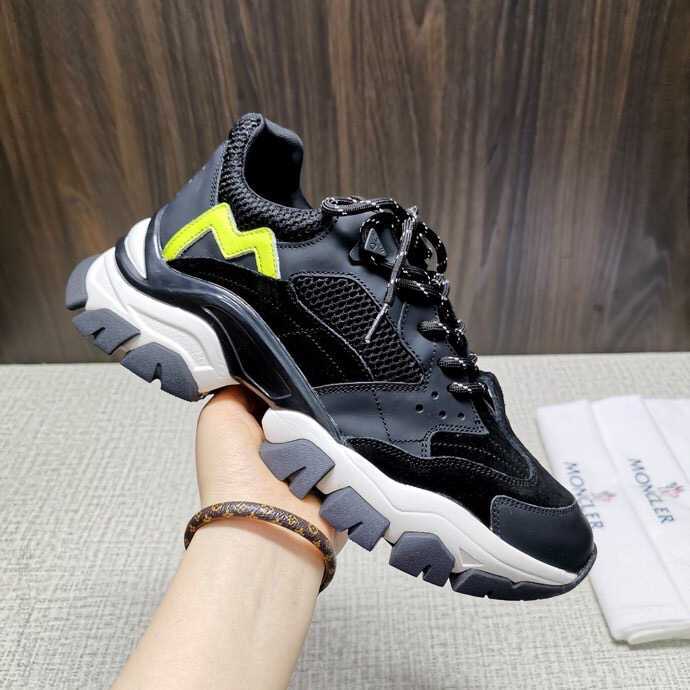 Moncler蒙口 绒面皮牛皮和丝绸皮老爹鞋运动鞋