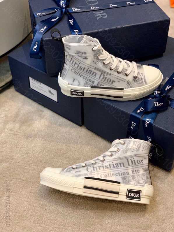 Dior迪奥 B23联名系列 满logo休闲高邦鞋 2023最火爆的情侣鞋