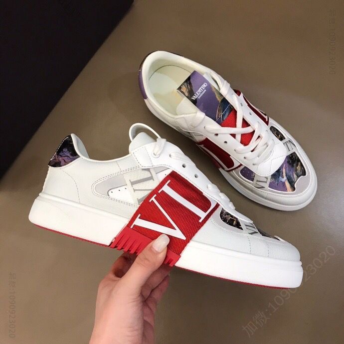 华伦天奴 V L7N 2023春夏情侣款小牛皮绑带运动鞋