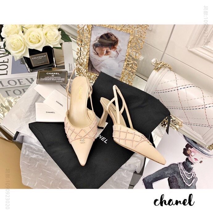 chanel香奈儿 小香Vintage重工尖头优雅真丝高跟鞋系列