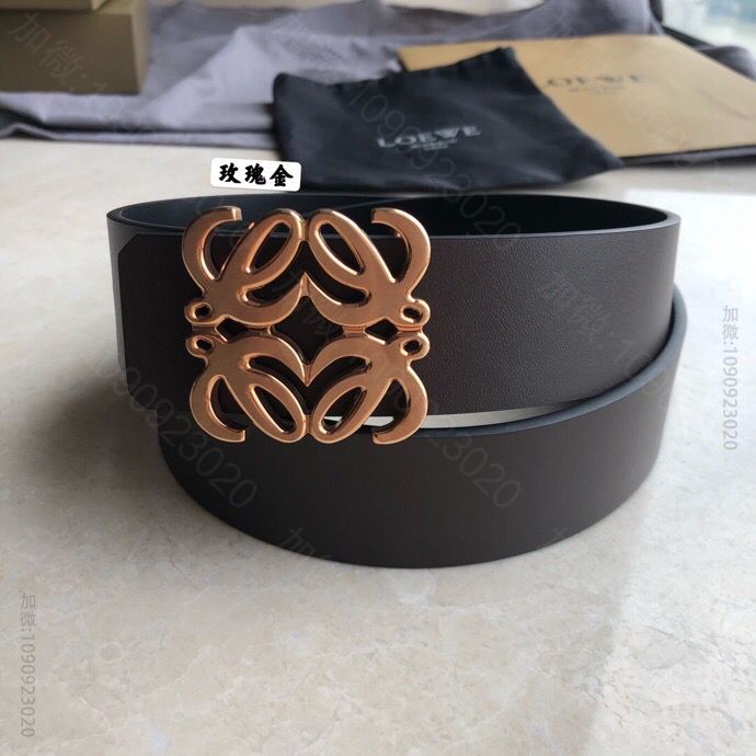 原单罗意威男士皮带 罗意威(Loewe)字母L组成经典的标志金属扣头层牛皮腰带 原单罗意威皮带 