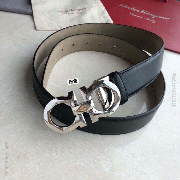 SalvatoreFerragamo菲拉格慕男士3.5cm新款菱形切面金属夹...