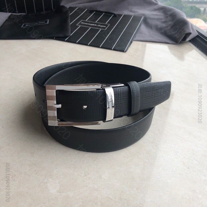 Ermengildo.Zein杰尼亚男士商务休闲旋转针扣进口头层牛皮腰带