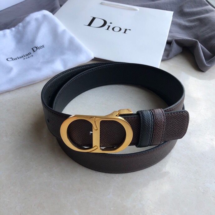 迪奥Dior(法国)专柜款精钢CD夹扣男款腰带宽度3.5cm