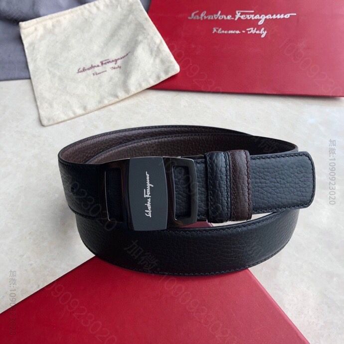 SalvatoreFerragamo菲拉格慕男士3.5cm精钢亚克力金属夹扣...