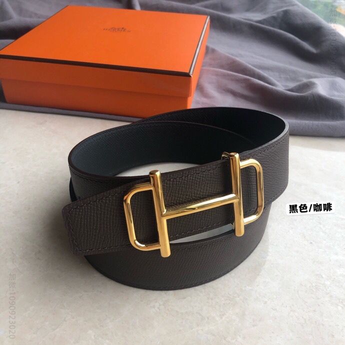 Hermes爱马仕 专柜皇家金属扣精钢材质男款3.8cm原版皮腰带