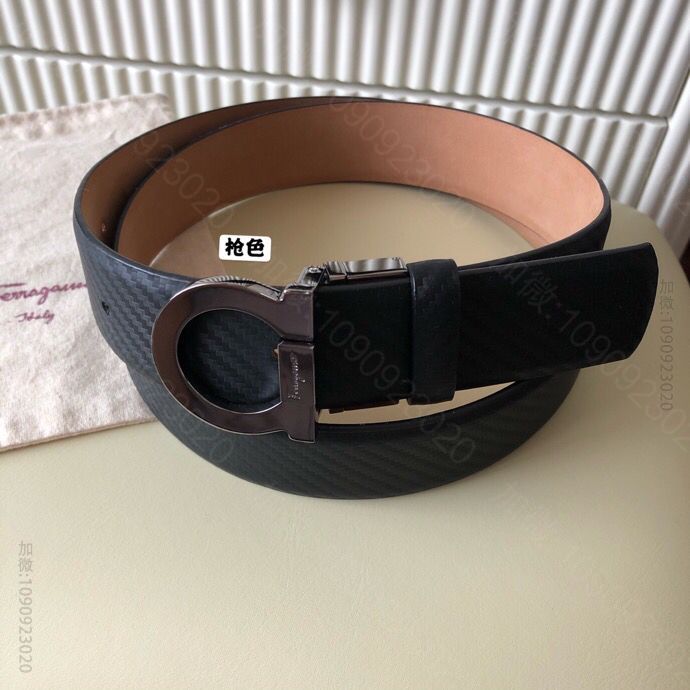 SalvatoreFerragamo菲拉格慕男士3.5cm精致菲拉半圆旋转金...