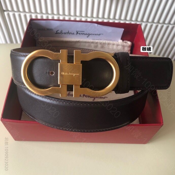 SalvatoreFerragamo菲拉格慕男士3.5cm精致金属夹扣进口头...