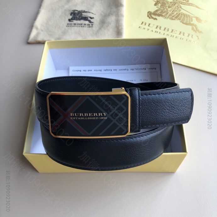 BURBERRY博柏利男士牛皮腰带树脂工艺标志战马金属扣3.5cm头层牛皮腰...