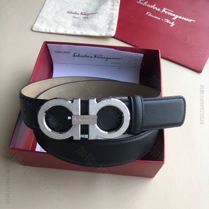 SalvatoreFerragamo菲拉格慕男士3.5cm精钢滚砂工艺金属夹...