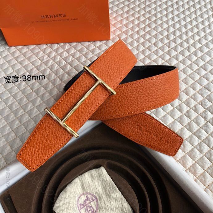 Hermes爱马仕Constance 系列精钢金属钻扣腰带38毫米
