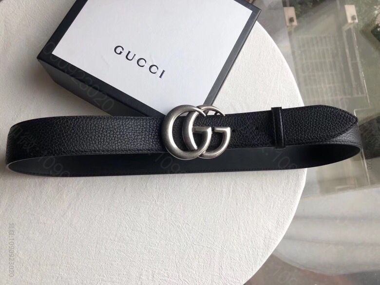Gucci古驰原版荔枝纹理4.0cm复古腰带