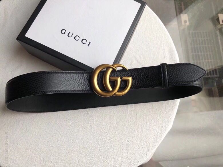 Gucci古驰原版荔枝纹理4.0cm复古腰带