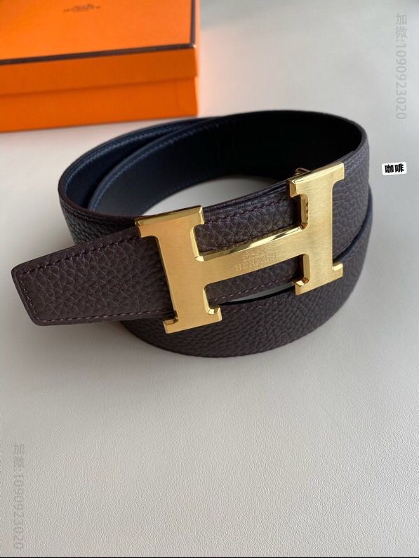 Hermes爱马仕 采用专柜最新底皮男士双面皮腰带38mm