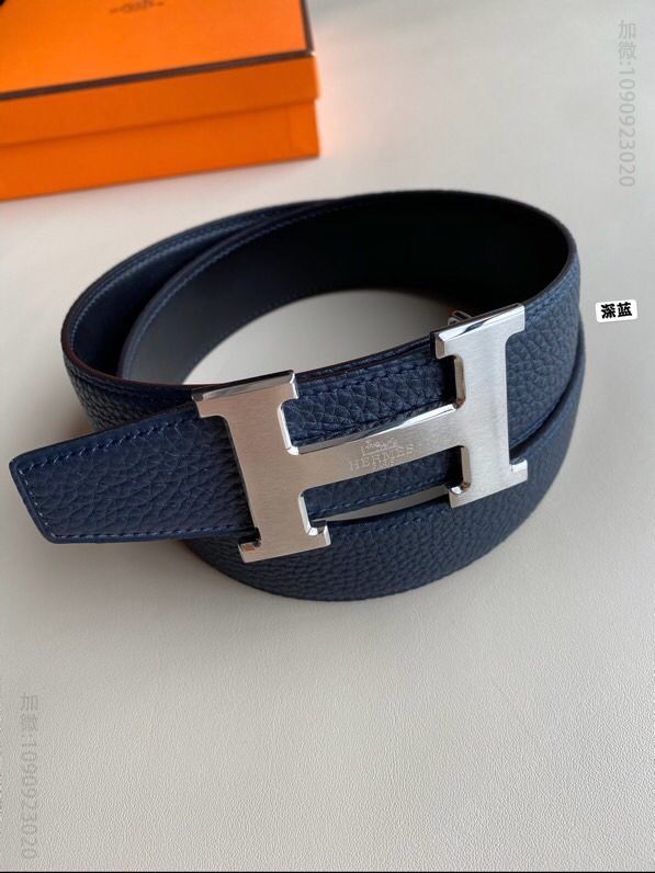 Hermes爱马仕 采用专柜最新底皮男士双面皮腰带38mm