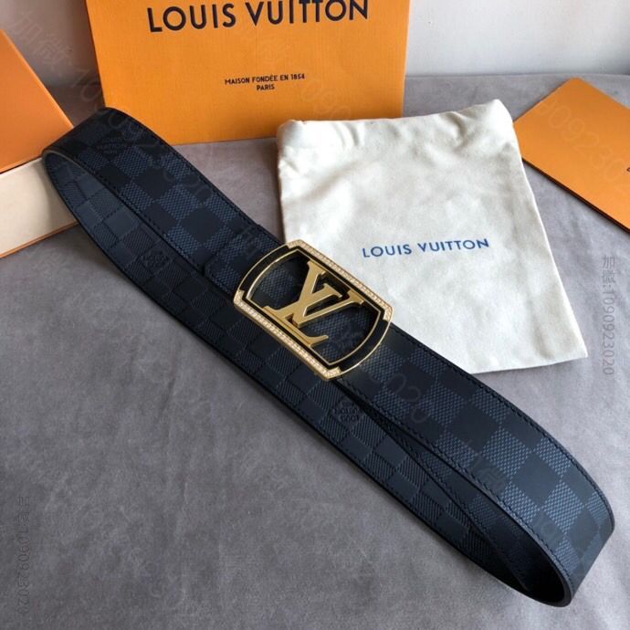 LV/路易威登 精钢字母方形树脂镶嵌钻扣40毫米双面外用腰带