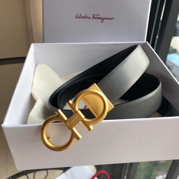 Ferragamo.菲拉格慕女款2.5cm双圈夹扣腰带