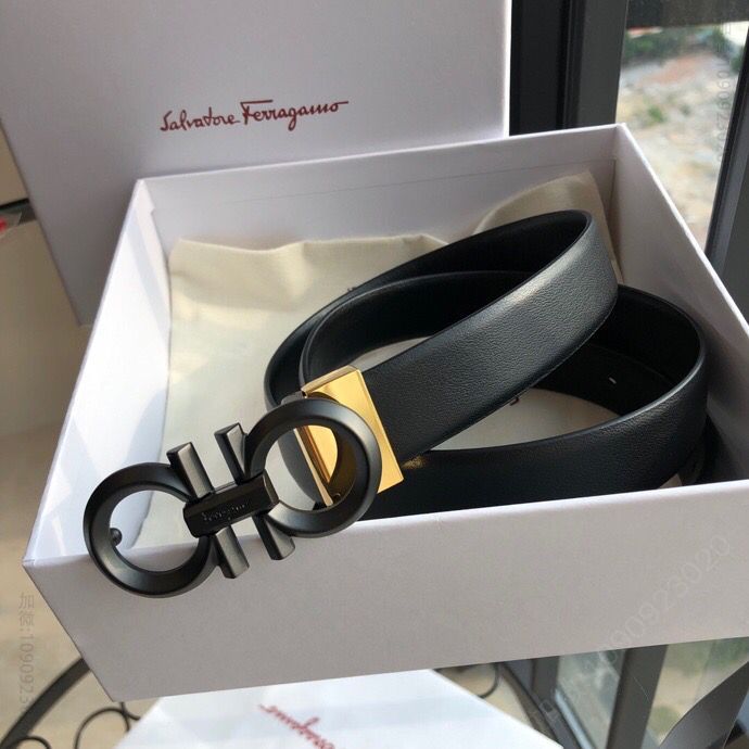 Ferragamo.菲拉格慕女款2.5cm双圈夹扣腰带