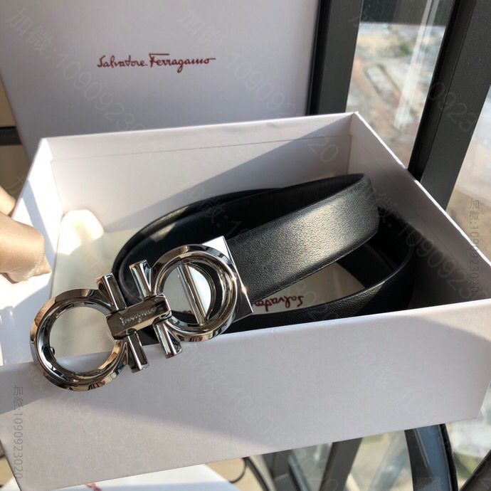 Ferragamo.菲拉格慕女款2.5cm双圈夹扣腰带