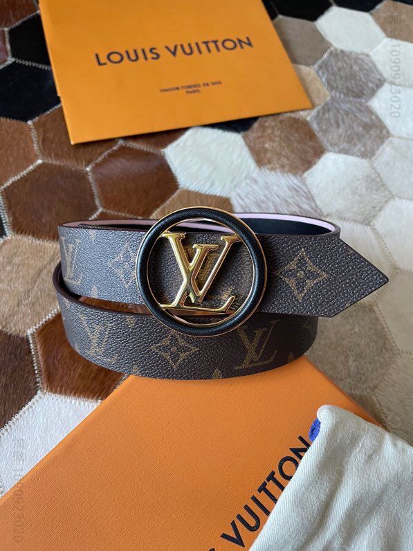 LV/路易威登 皮面勾勒LV Circle搭扣35厘米Around双面腰带