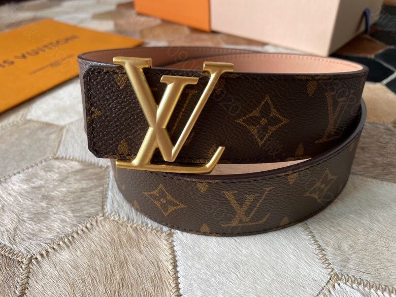 LV/路易威登 精品新款珍珠泥金属扣海外原单皮带腰带
