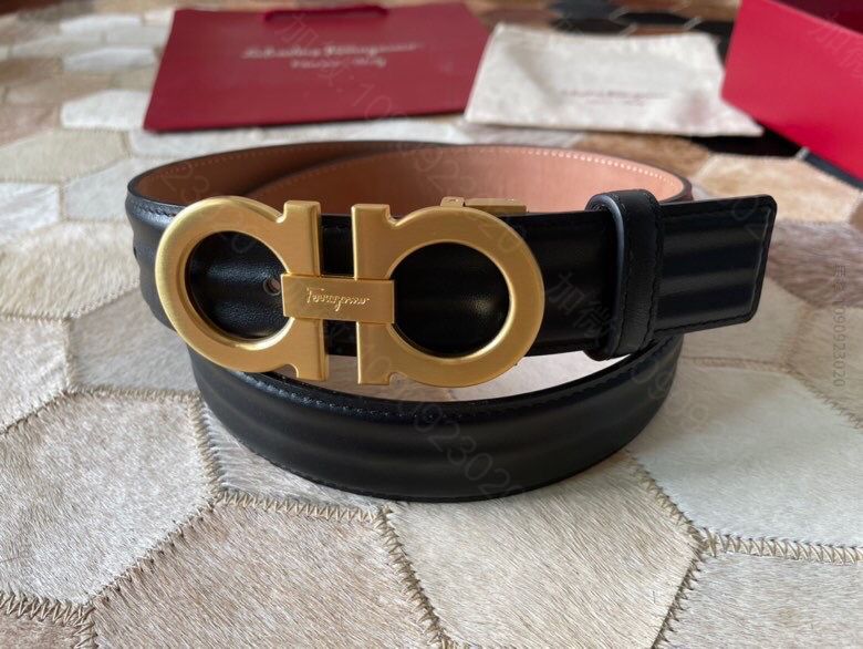 SalvatoreFerragamo菲拉格慕男士3.5cm精致双圈马蹄金属扣...