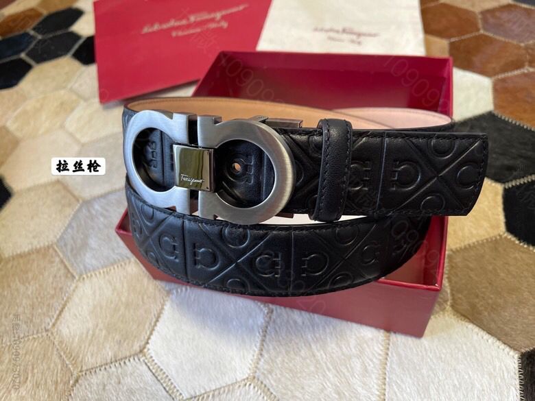 SalvatoreFerragamo菲拉格慕男士3.5cm精致双圈马蹄专柜版...
