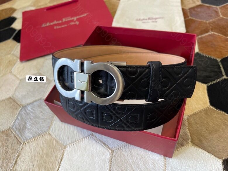 SalvatoreFerragamo菲拉格慕男士3.5cm精致双圈马蹄专柜版...