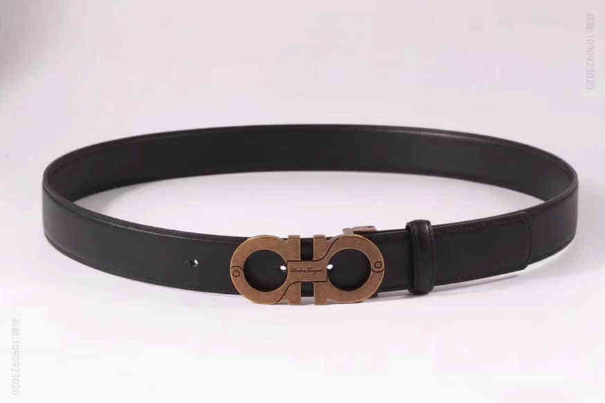 Ferragamo菲拉格慕复古五金腰带双面原版黑3.5cm