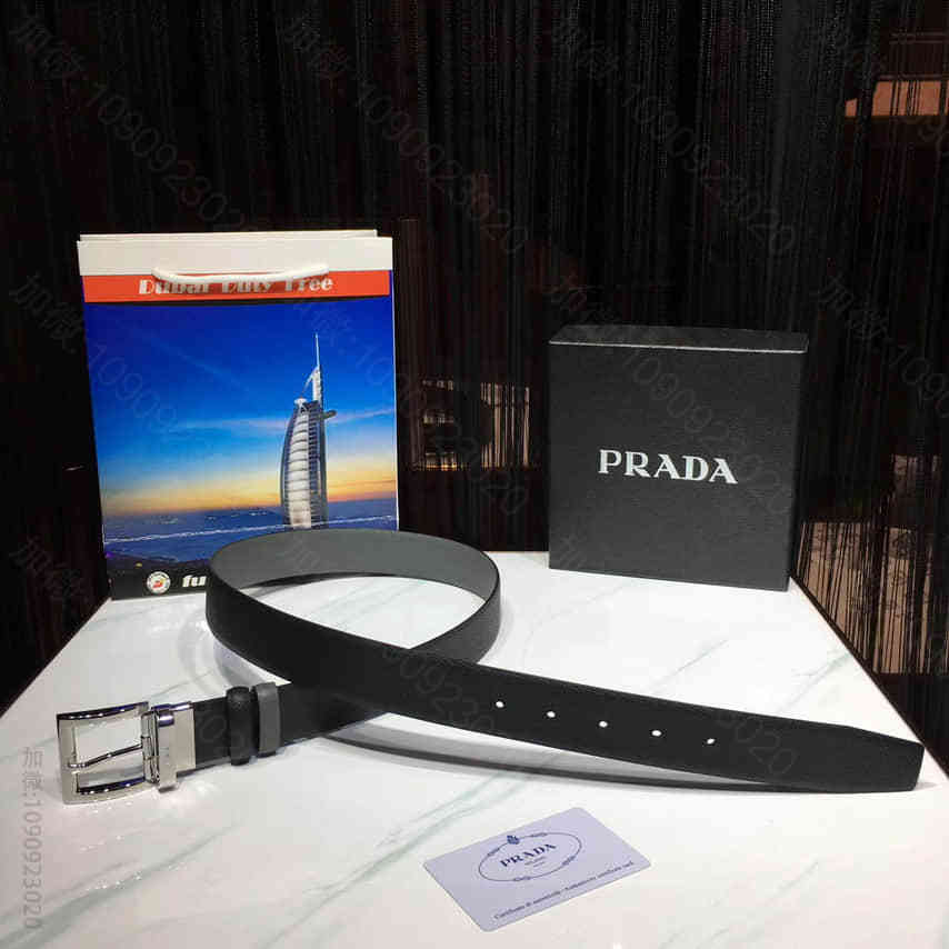 【PRADA普拉达】纯进口的小牛皮精致工艺3.5厘米