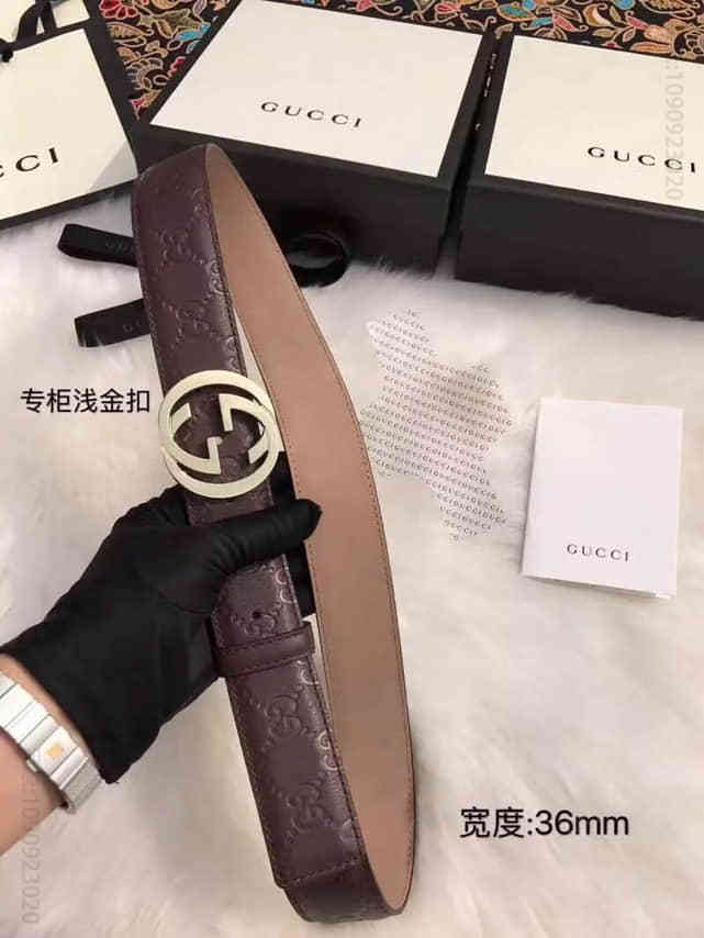 意大利制造经典双G压花进口牛皮腰带皮带