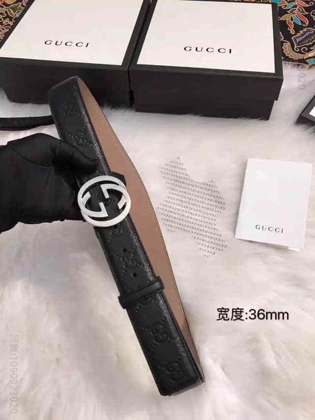 意大利制造经典双G压花进口牛皮腰带皮带