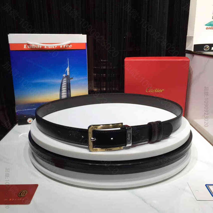 【Cartier】卡地亚镀金饰面针扣式皮带