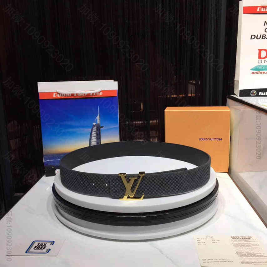 〖LOUIS VUITTON〗路易威登 闪亮的钌金属配件 男士腰带