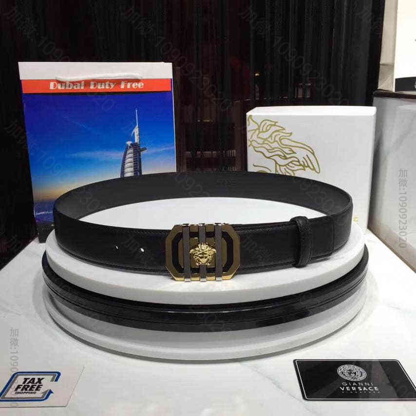 〖VERSACE〗范思哲商务休闲款配双面进口小牛皮男士腰带