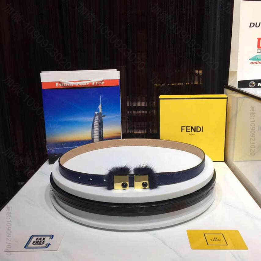 〖FENDI〗芬迪双面头层小牛皮女士腰带