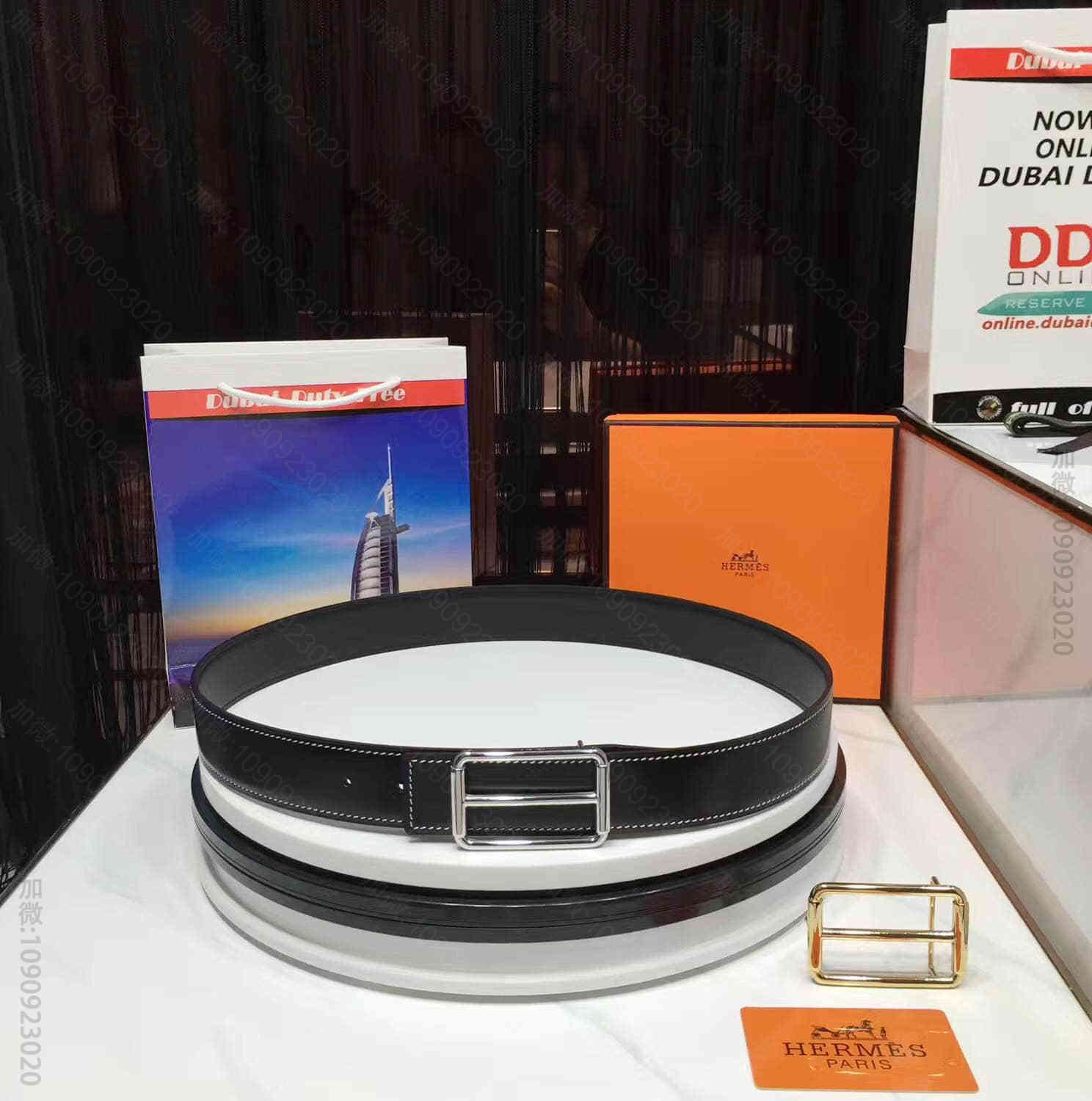 【HERMES】爱马仕 意大利制造 双面平纹小牛皮革 男士腰带